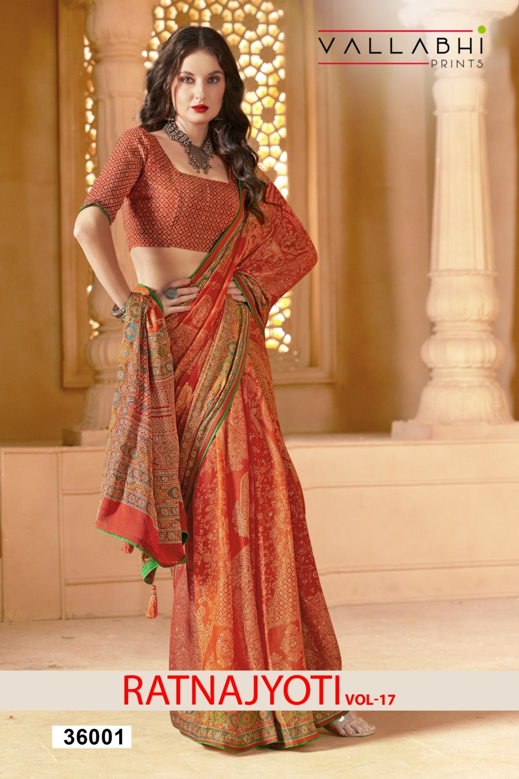 Ratnajyoti Vol 17 Vallabhi Prints Moss Sarees Wholesaler India