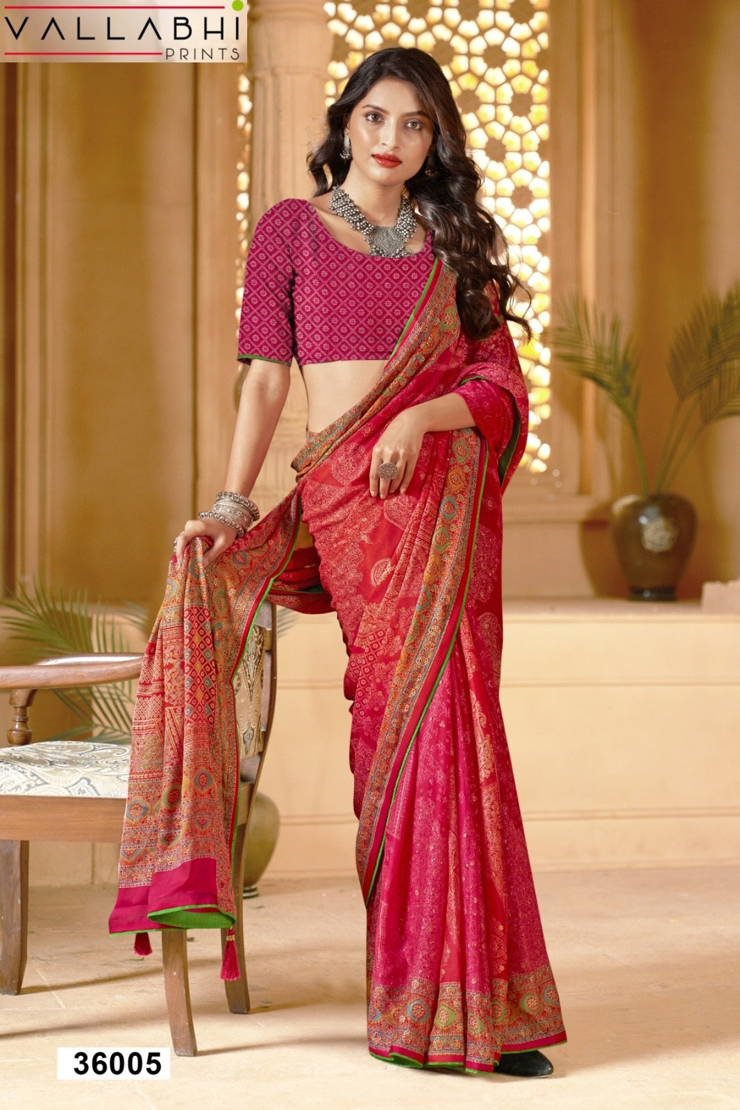 Ratnajyoti Vol 17 Vallabhi Prints Moss Sarees Wholesaler India