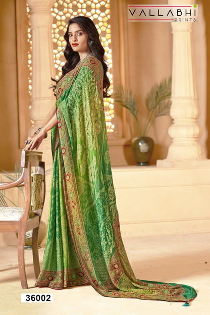 Ratnajyoti Vol 17 Vallabhi Prints Moss Sarees Wholesaler India