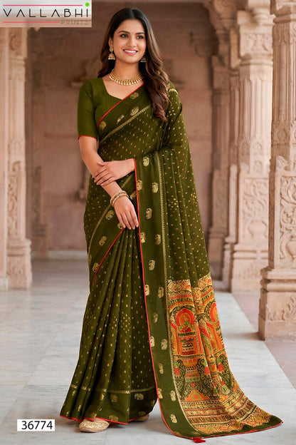 Ratnajyoti Vol 24 Vallabhi Prints Moss Georgette Sarees Supplier