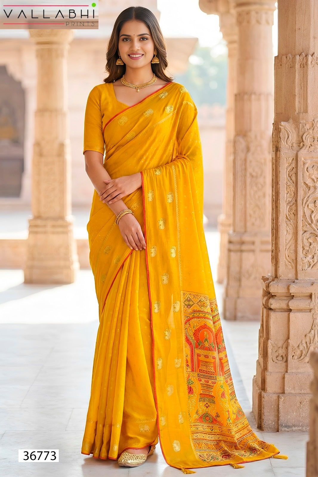 Ratnajyoti Vol 24 Vallabhi Prints Moss Georgette Sarees Supplier