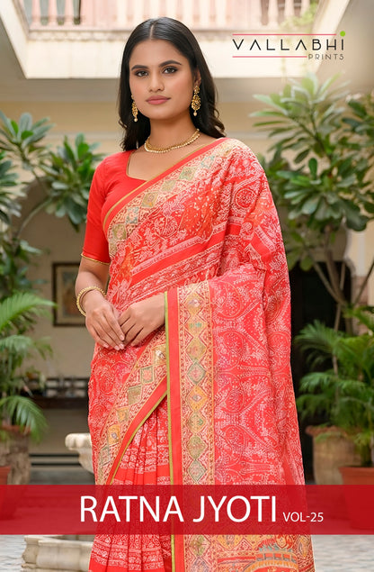 Ratnajyoti Vol 25 Vallabhi Prints Moss Georgette Sarees Wholesaler Gujarat