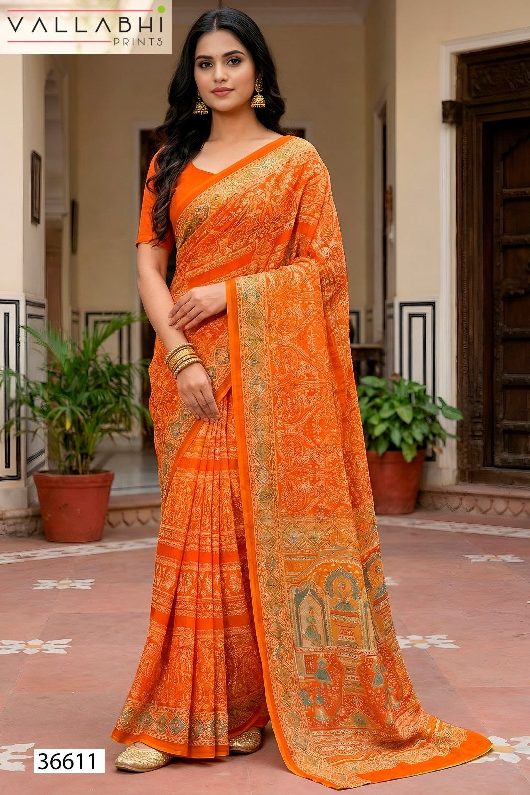 Ratnajyoti Vol 25 Vallabhi Prints Moss Georgette Sarees Wholesaler Gujarat