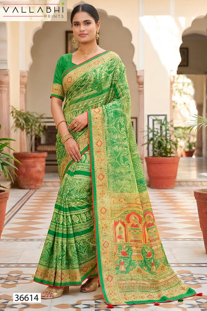Ratnajyoti Vol 25 Vallabhi Prints Moss Georgette Sarees Wholesaler Gujarat