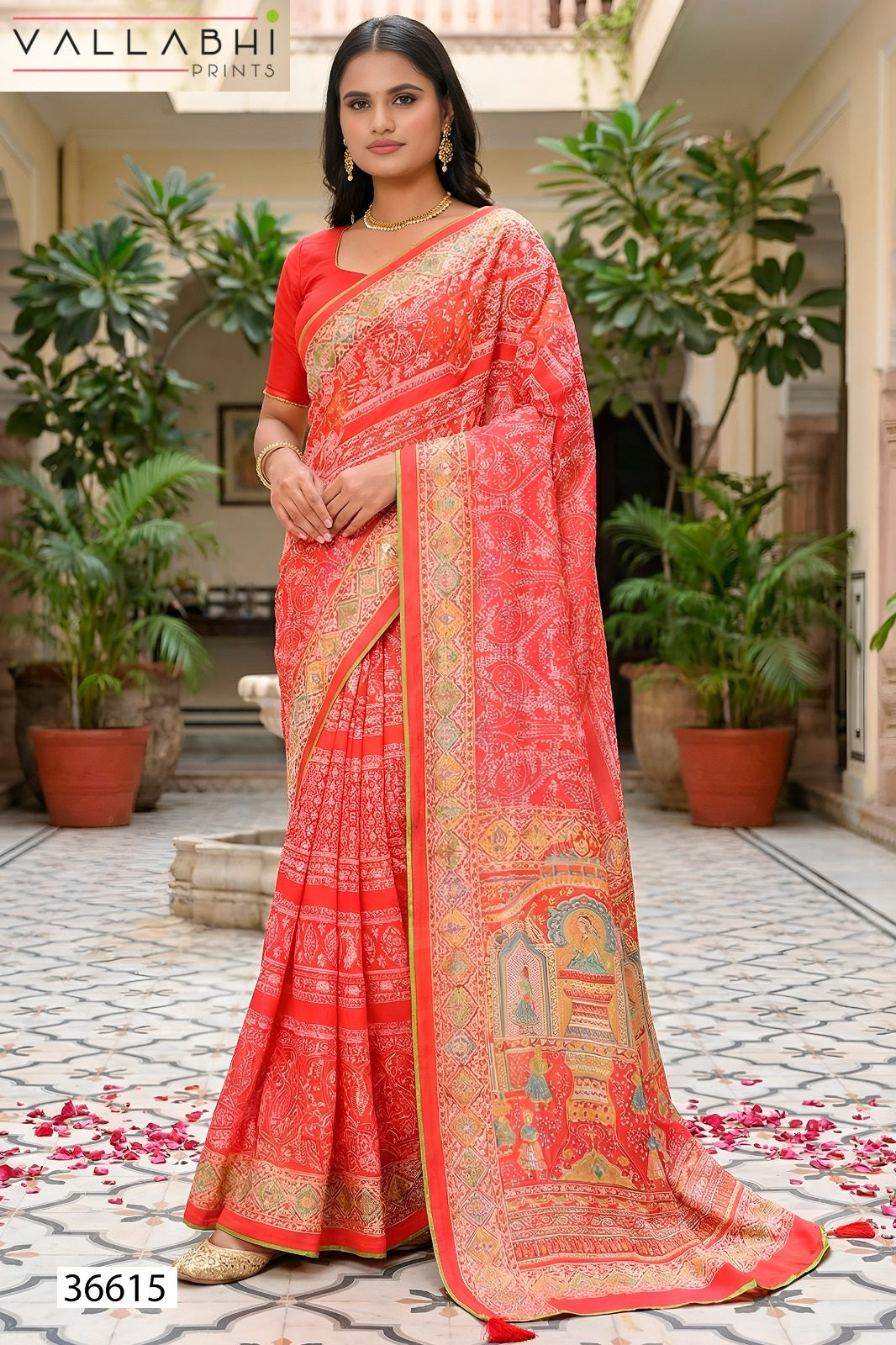 Ratnajyoti Vol 25 Vallabhi Prints Moss Georgette Sarees Wholesaler Gujarat
