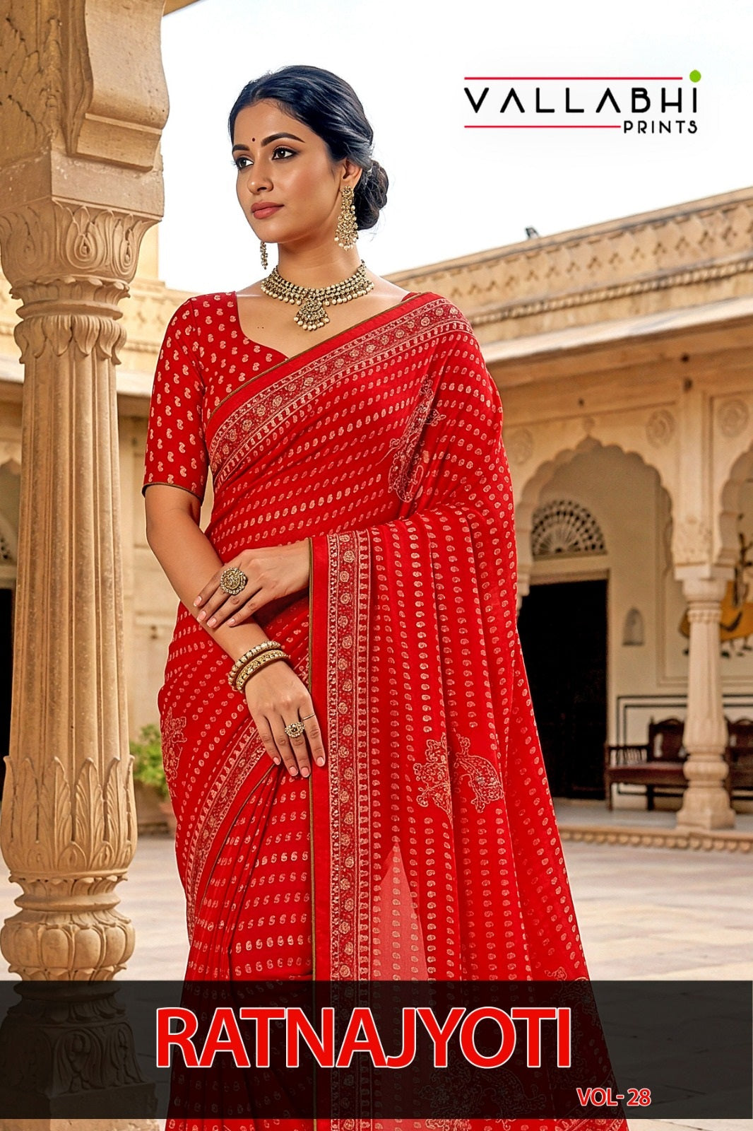 Ratnajyoti Vol 28 Vallabhi Prints Moss Georgette Sarees Exporter Ahmedabad