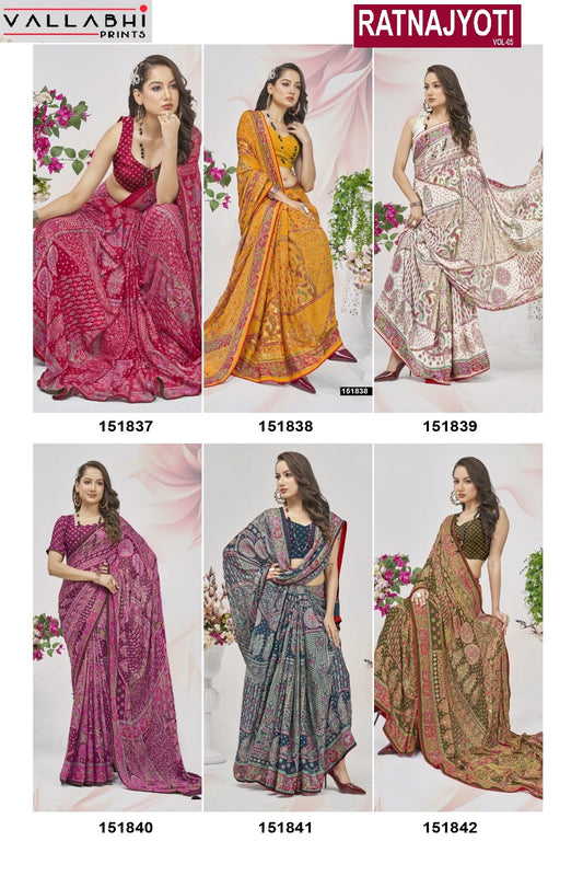 Ratnajyoti Vol 5 Vallabhi Prints Moss Sarees Manufacturer