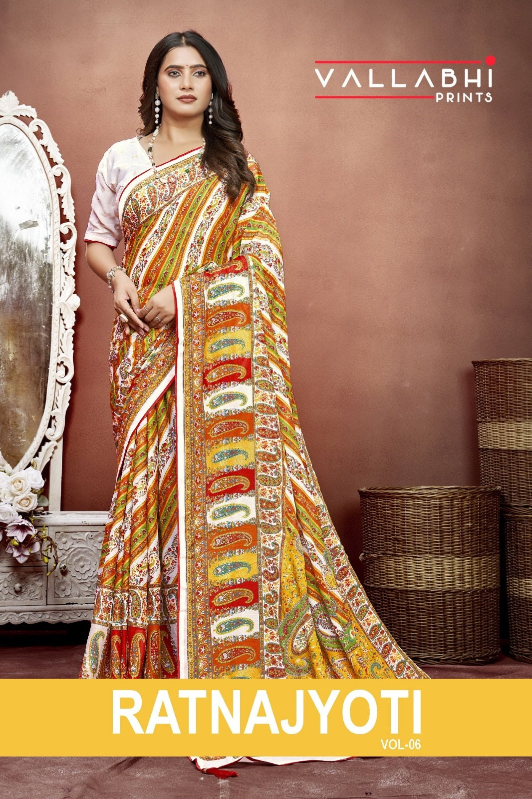 Ratnajyoti Vol 6 Vallabhi Prints Moss Sarees Supplier