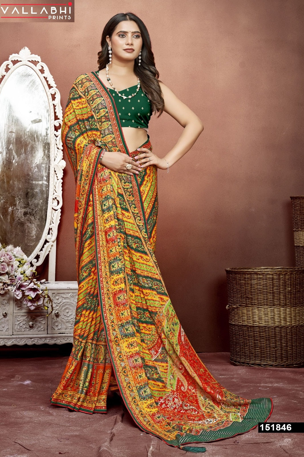 Ratnajyoti Vol 6 Vallabhi Prints Moss Sarees Supplier
