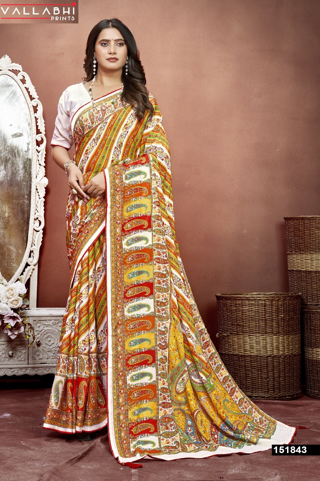 Ratnajyoti Vol 6 Vallabhi Prints Moss Sarees Supplier