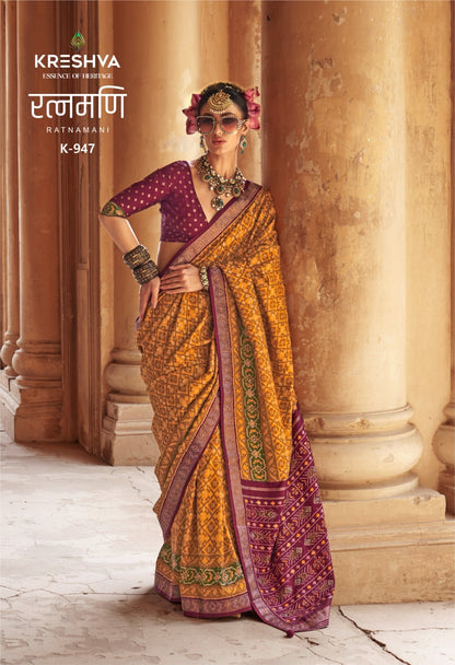 Ratnamani 945-950 Kreshva Pv Silk Sarees Wholesaler