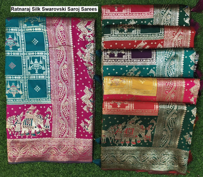 Ratnaraj Silk Swarovski Saroj Sarees Exporter