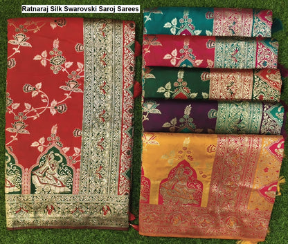 Ratnaraj Silk Swarovski Saroj Sarees Exporter