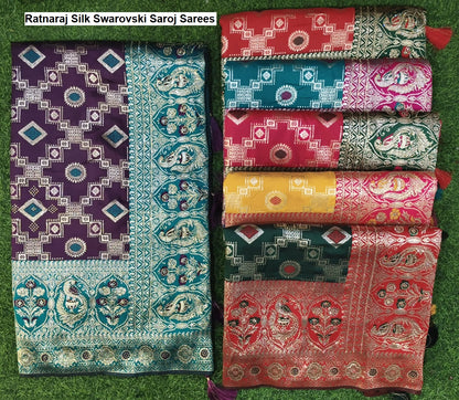 Ratnaraj Silk Swarovski Saroj Sarees Exporter
