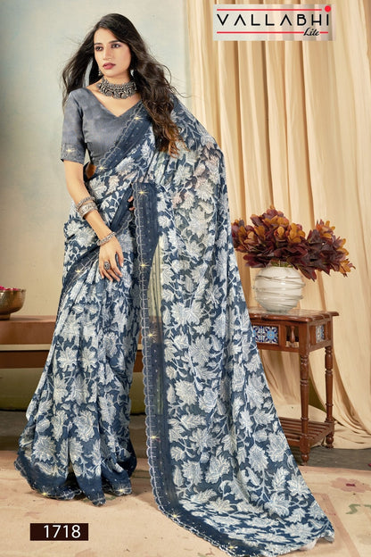Ratnarupa Vallabhi Lite Georgette Sarees Wholesaler Ahmedabad
