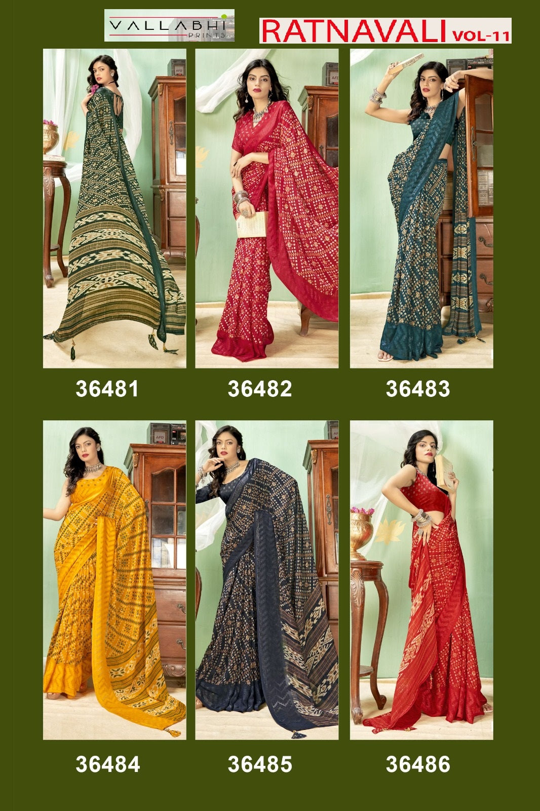 Ratnavali Vol 11 Vallabhi Prints Georgette Sarees Wholesale Price