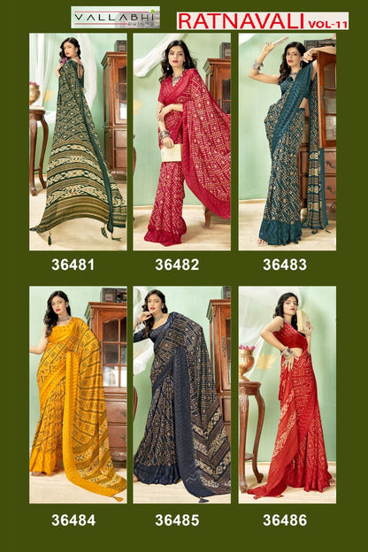 Ratnavali Vol 11 Vallabhi Prints Georgette Sarees Wholesale Price