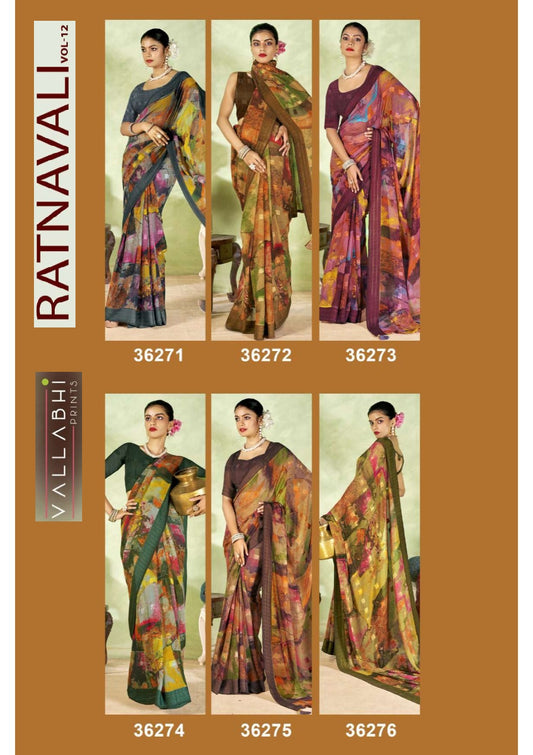 Ratnavali Vol 12 Vallabhi Prints Moss Sarees Supplier Gujarat