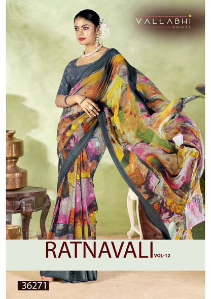 Ratnavali Vol 12 Vallabhi Prints Moss Sarees Supplier Gujarat