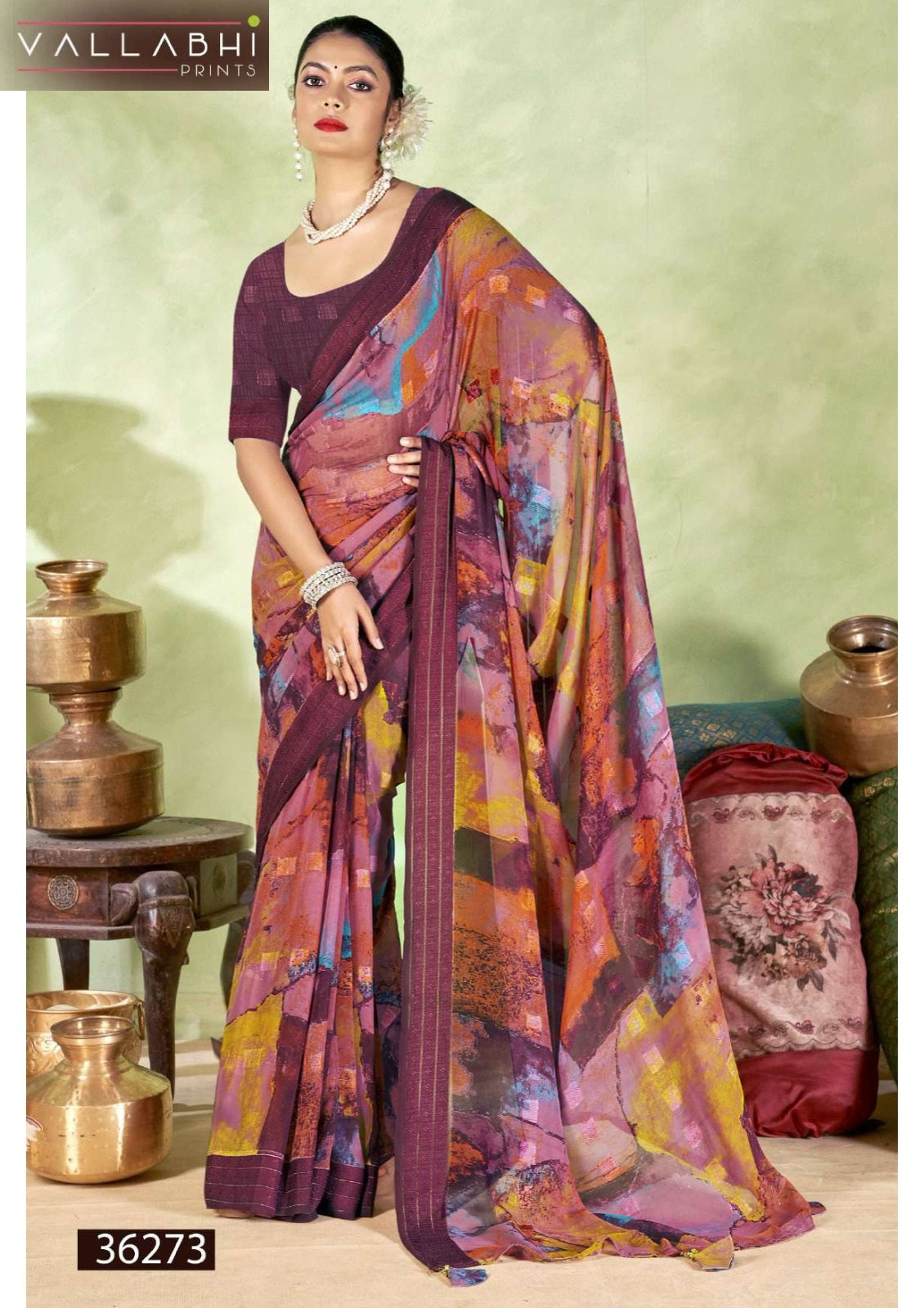 Ratnavali Vol 12 Vallabhi Prints Moss Sarees Supplier Gujarat