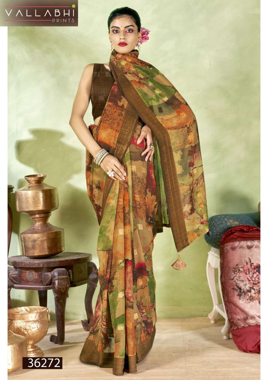 Ratnavali Vol 12 Vallabhi Prints Moss Sarees Supplier Gujarat