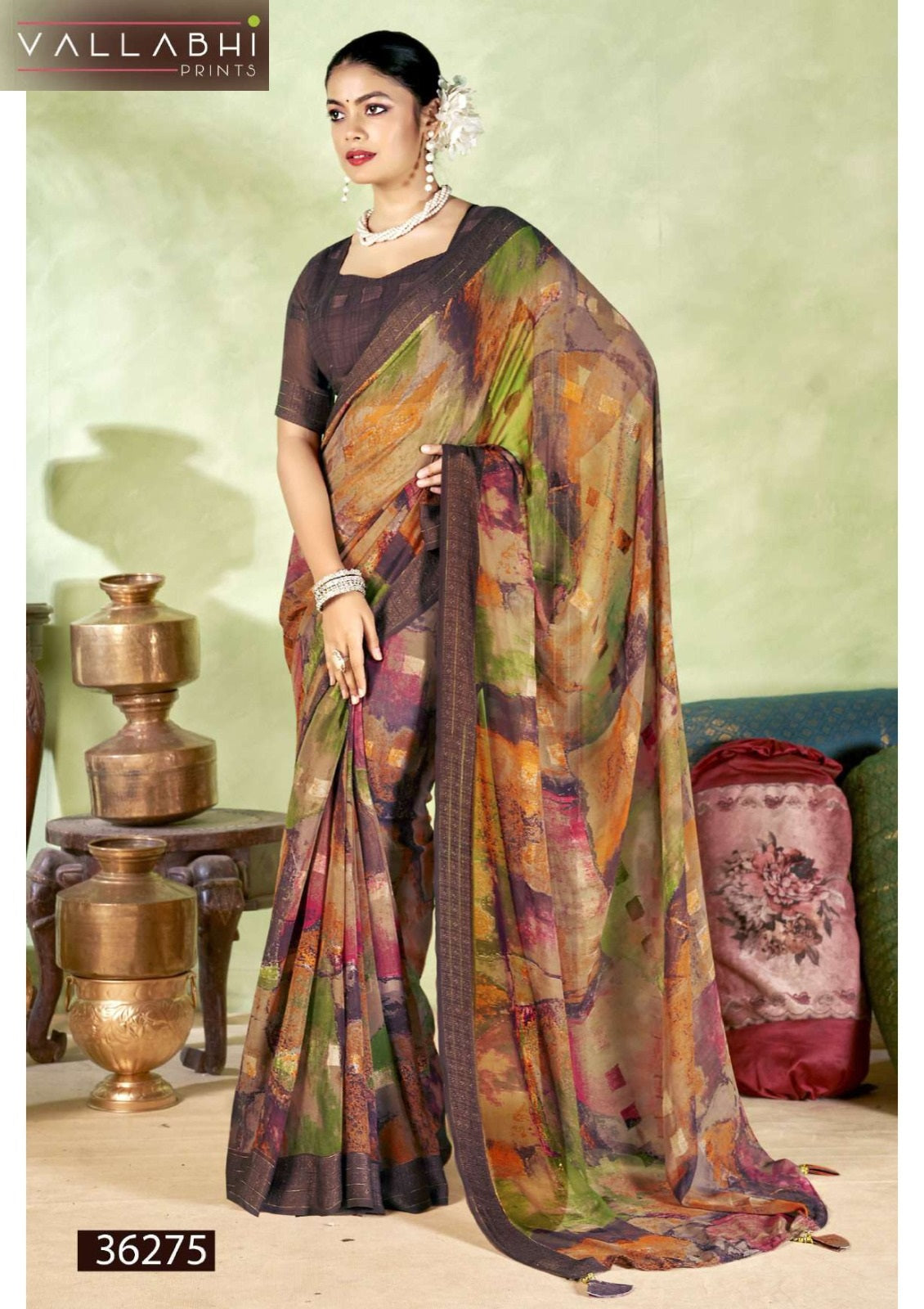 Ratnavali Vol 12 Vallabhi Prints Moss Sarees Supplier Gujarat