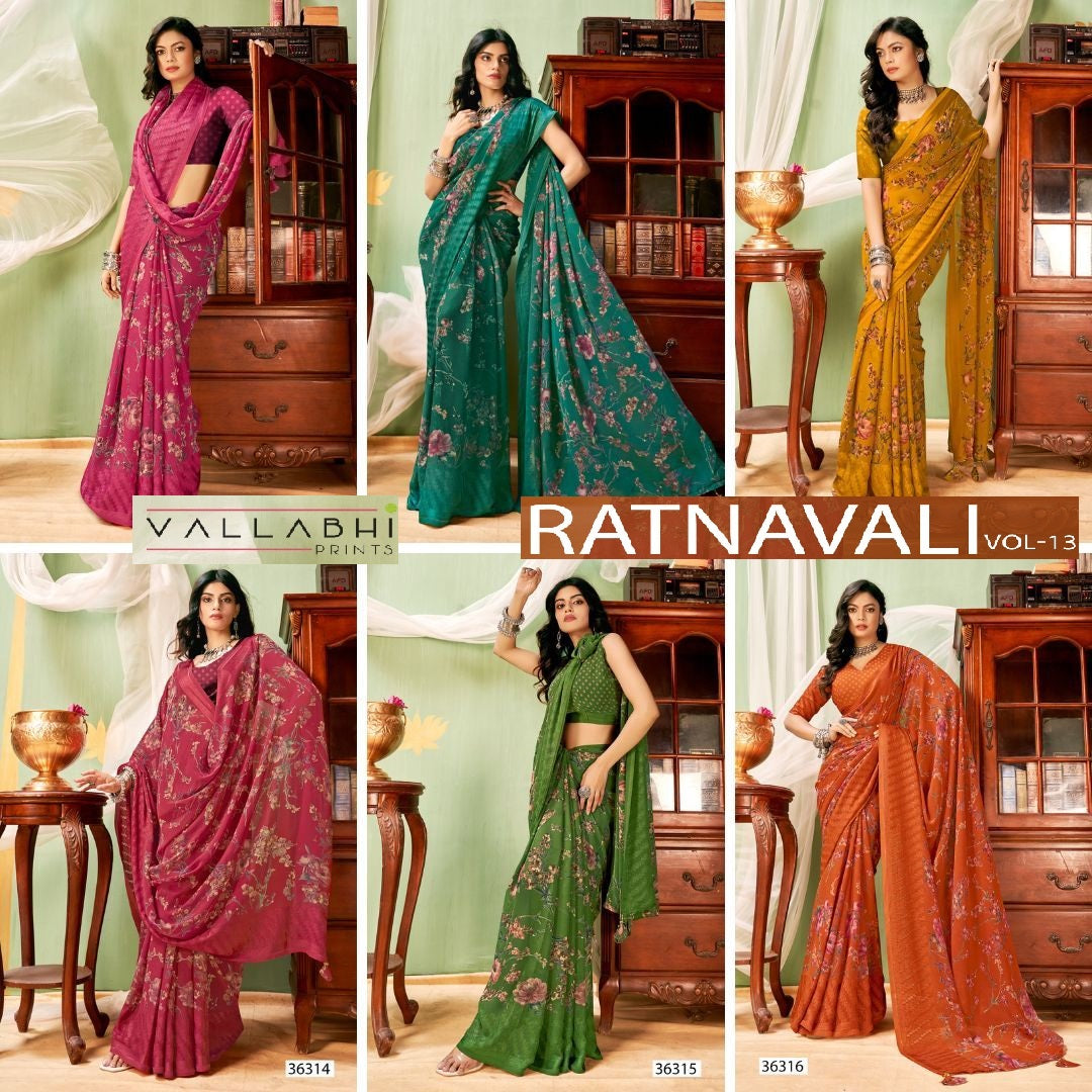 Ratnavali Vol 13 Vallabhi Prints Georgette Sarees Manufacturer India