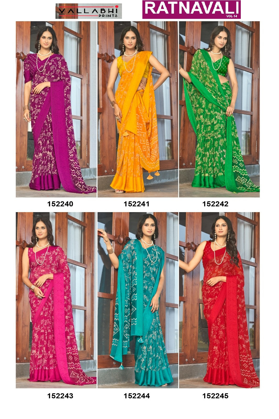 Ratnavali Vol 14 Vallabhi Prints Georgette Sarees Supplier India