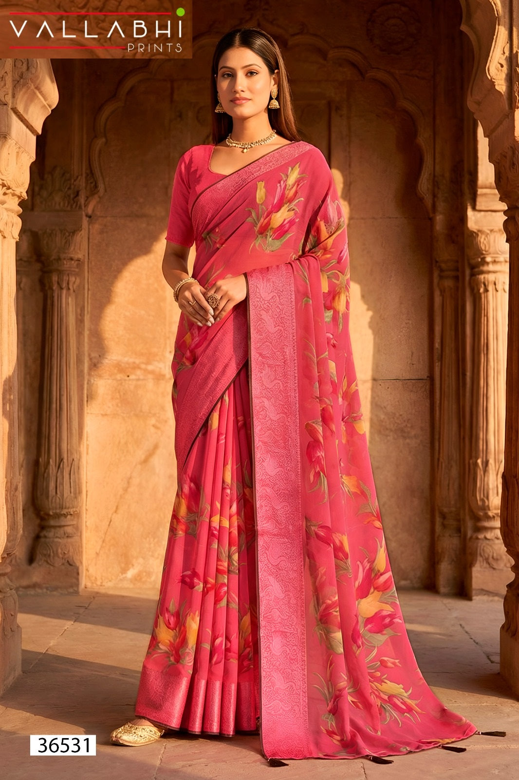 Ratnavali Vol 17 Vallabhi Prints Georgette Sarees Exporter Gujarat