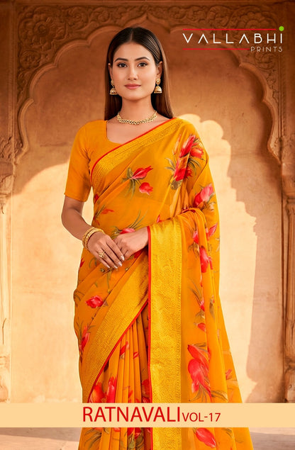Ratnavali Vol 17 Vallabhi Prints Georgette Sarees Exporter Gujarat