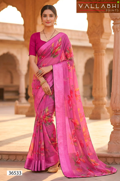 Ratnavali Vol 17 Vallabhi Prints Georgette Sarees Exporter Gujarat