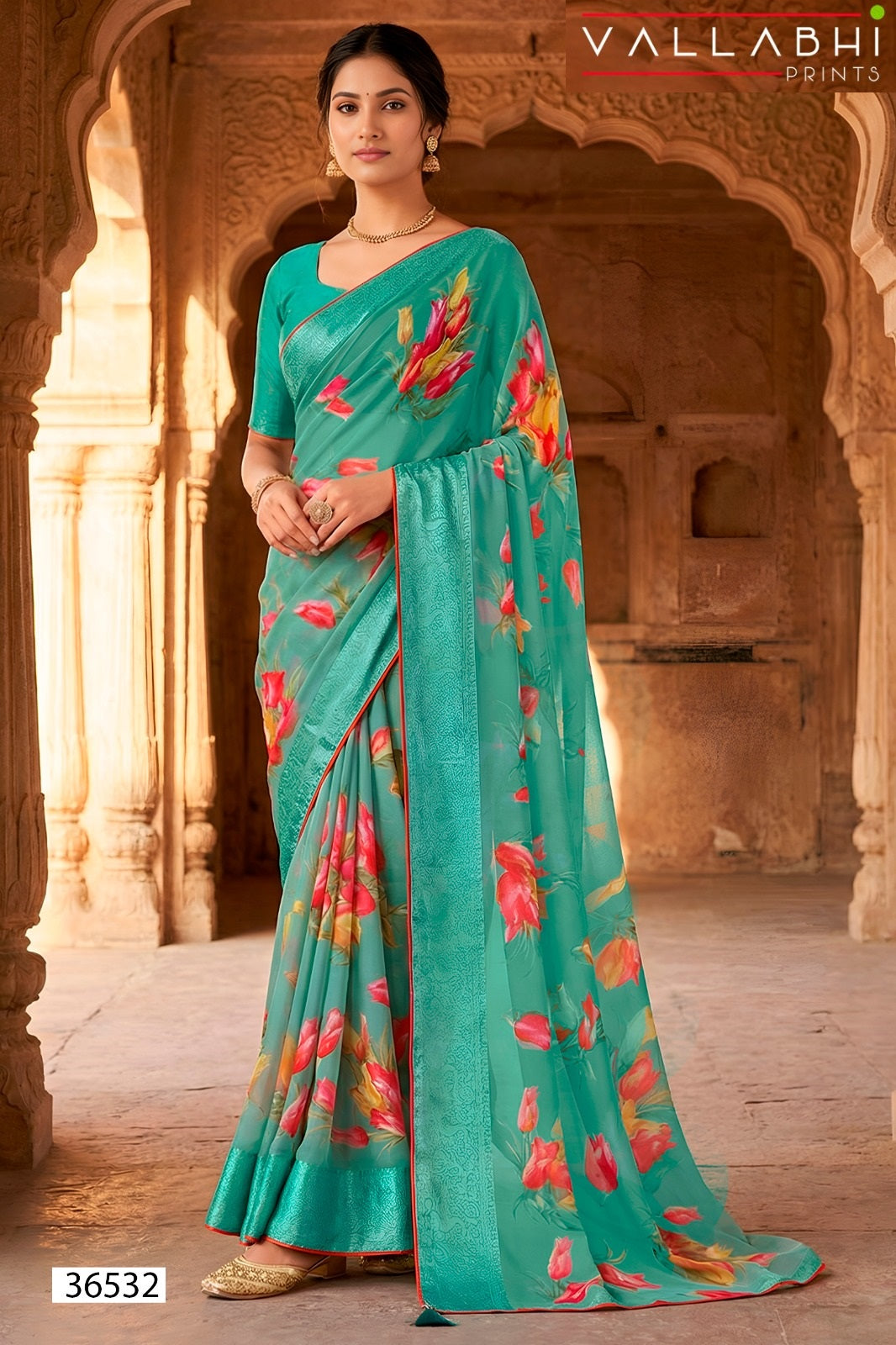 Ratnavali Vol 17 Vallabhi Prints Georgette Sarees Exporter Gujarat