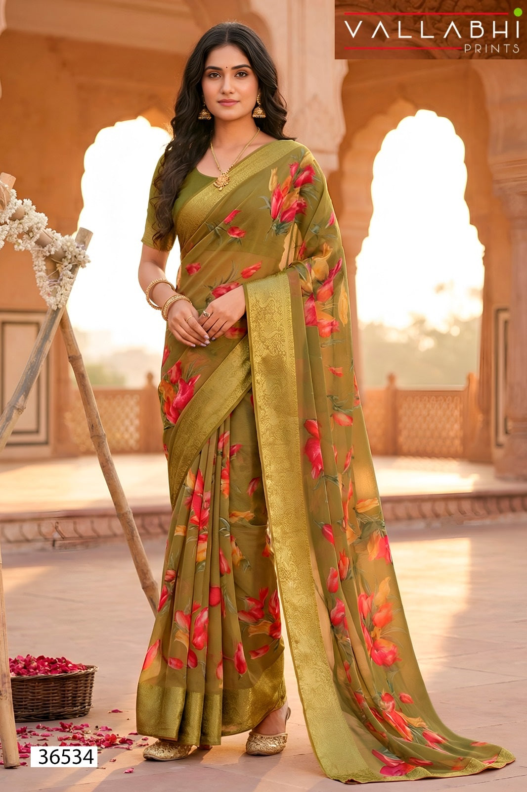 Ratnavali Vol 17 Vallabhi Prints Georgette Sarees Exporter Gujarat