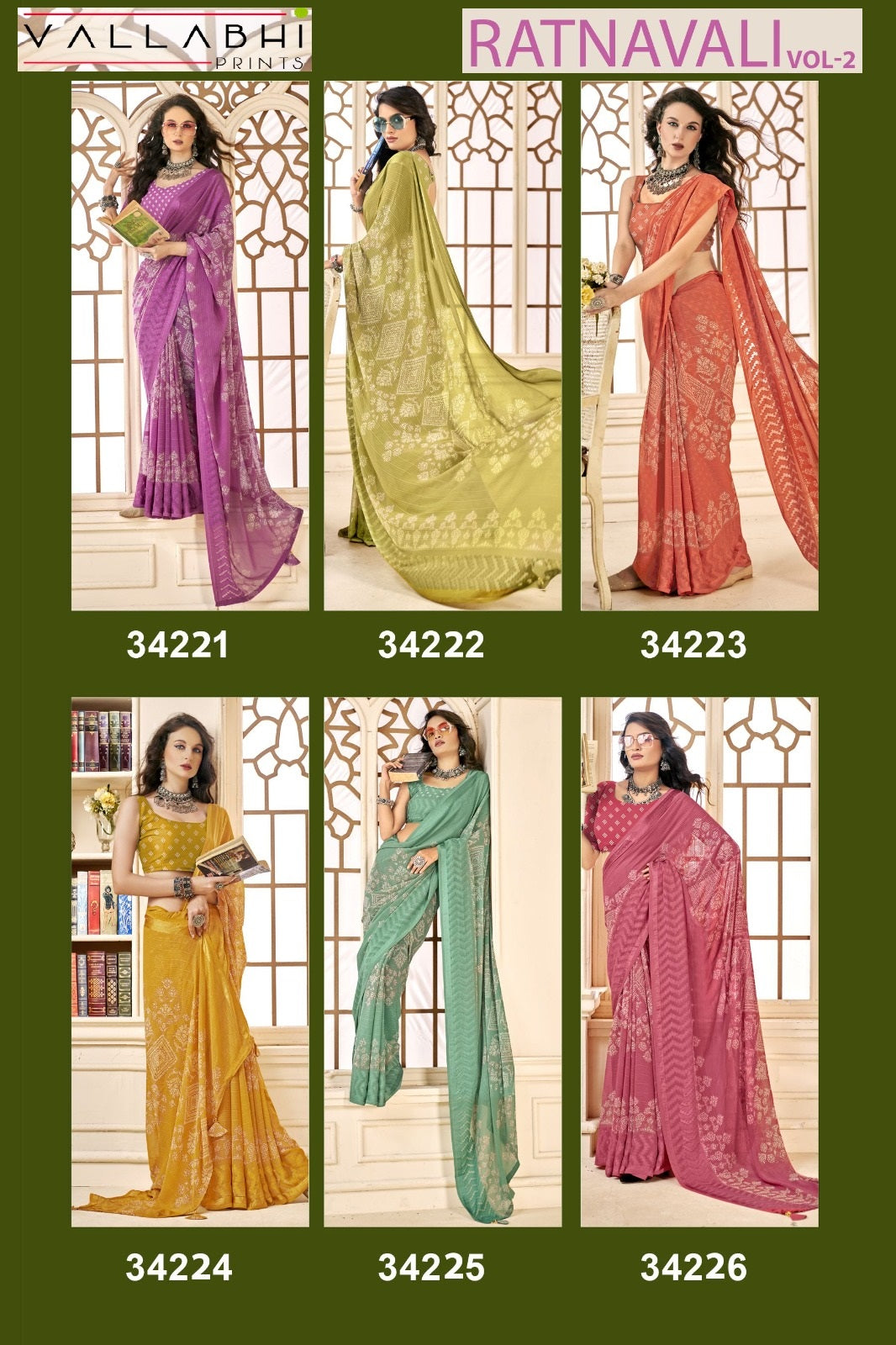 Ratnavali Vol 2 Vallabhi Prints Georgette Sarees Exporter Ahmedabad
