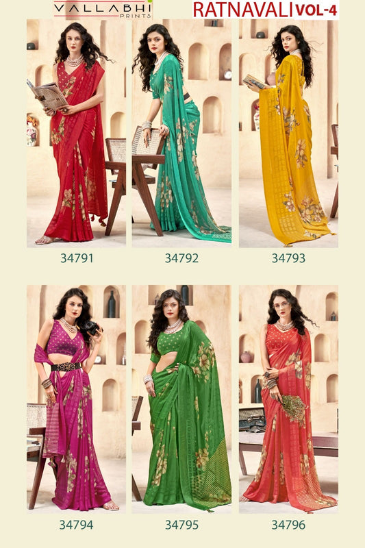 Ratnavali Vol 4 Vallabhi Prints Georgette Sarees Wholesale Price