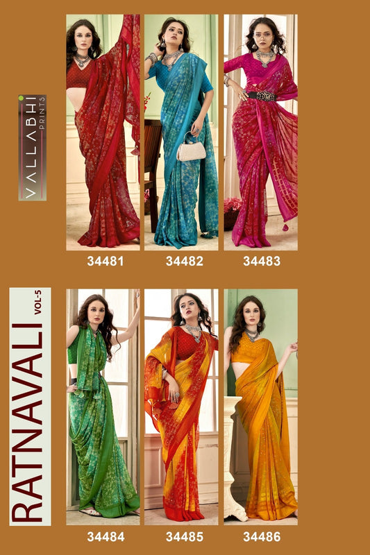 Ratnavali Vol 5 Vallabhi Prints Georgette Sarees Exporter Gujarat