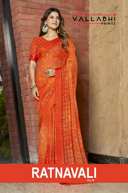 Ratnavali Vol 6 Vallabhi Prints Georgette Sarees Manufacturer Ahmedabad