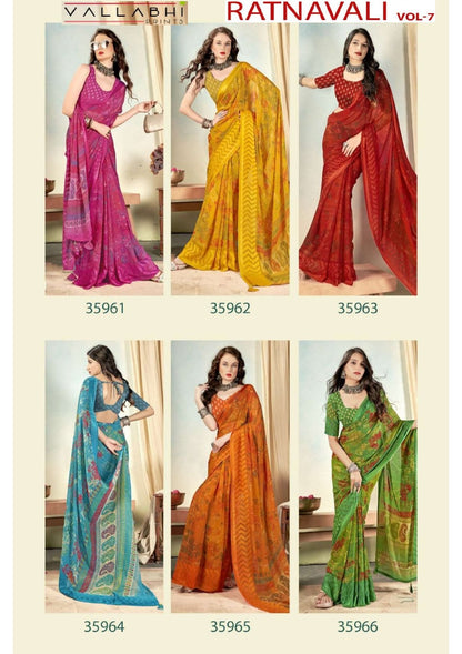 Ratnavali Vol 7 Vallabhi Prints Georgette Sarees Supplier India