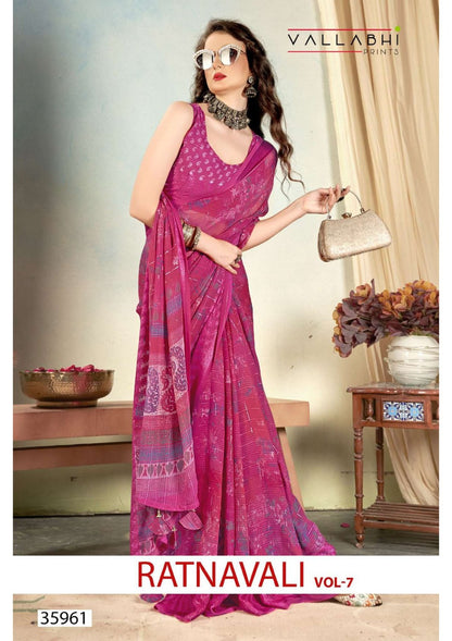Ratnavali Vol 7 Vallabhi Prints Georgette Sarees Supplier India
