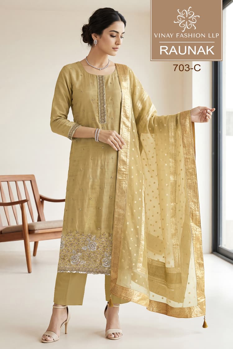Raunak Kuleesh Vinay Fashion Llp Crystal Pant Style Suits Wholesaler Gujarat