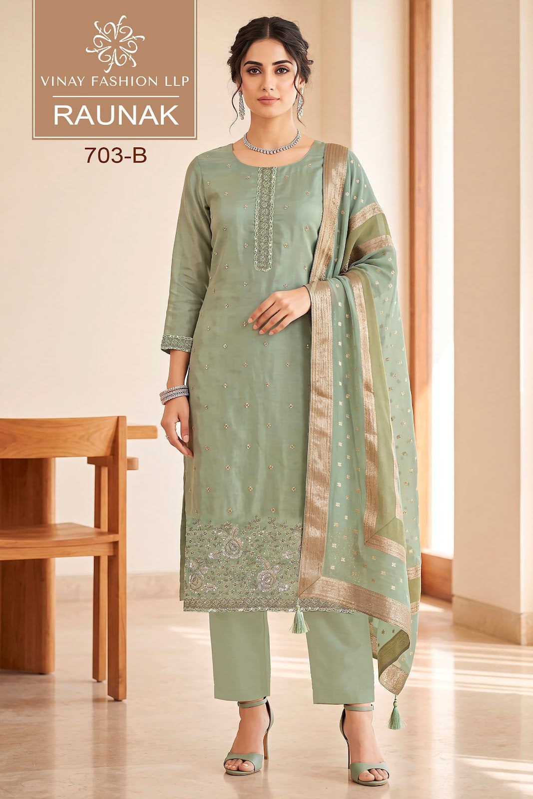 Raunak Kuleesh Vinay Fashion Llp Crystal Pant Style Suits Wholesaler Gujarat