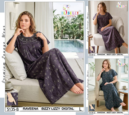 Raveena 5125-5136 Belly Lizzy Bizzy Night Gowns Wholesaler