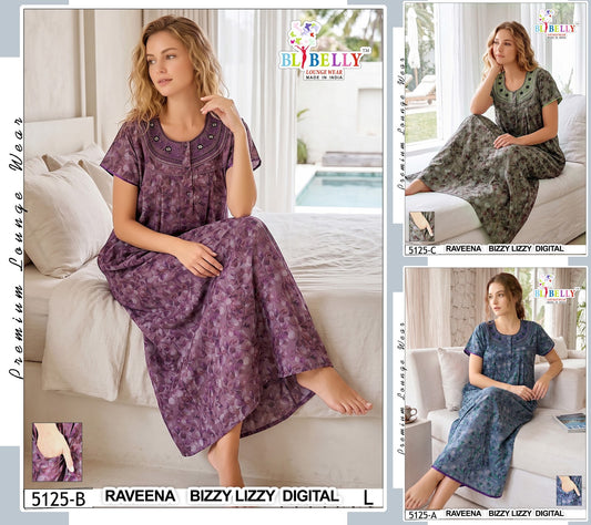 Raveena 5125-5136 Belly Lizzy Bizzy Night Gowns Wholesaler