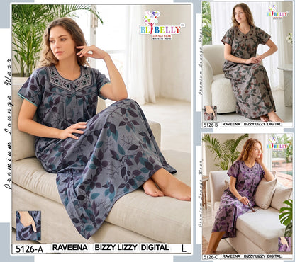 Raveena 5125-5136 Belly Lizzy Bizzy Night Gowns Wholesaler