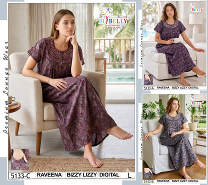 Raveena 5125-5136 Belly Lizzy Bizzy Night Gowns Wholesaler