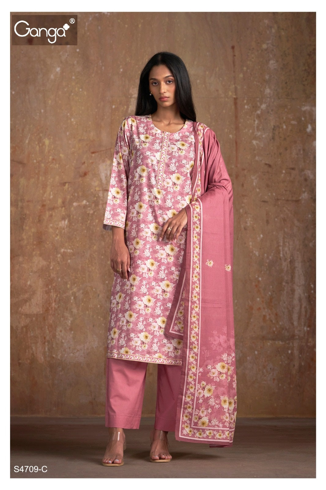 Ravina 4709 Ganga Cotton Pant Style Suits Supplier Ahmedabad
