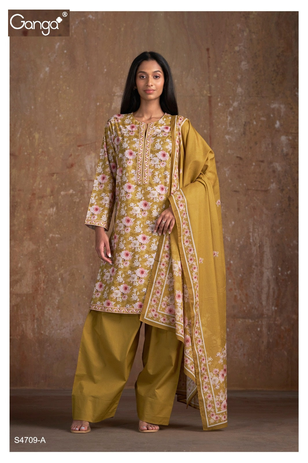Ravina 4709 Ganga Cotton Pant Style Suits Supplier Ahmedabad