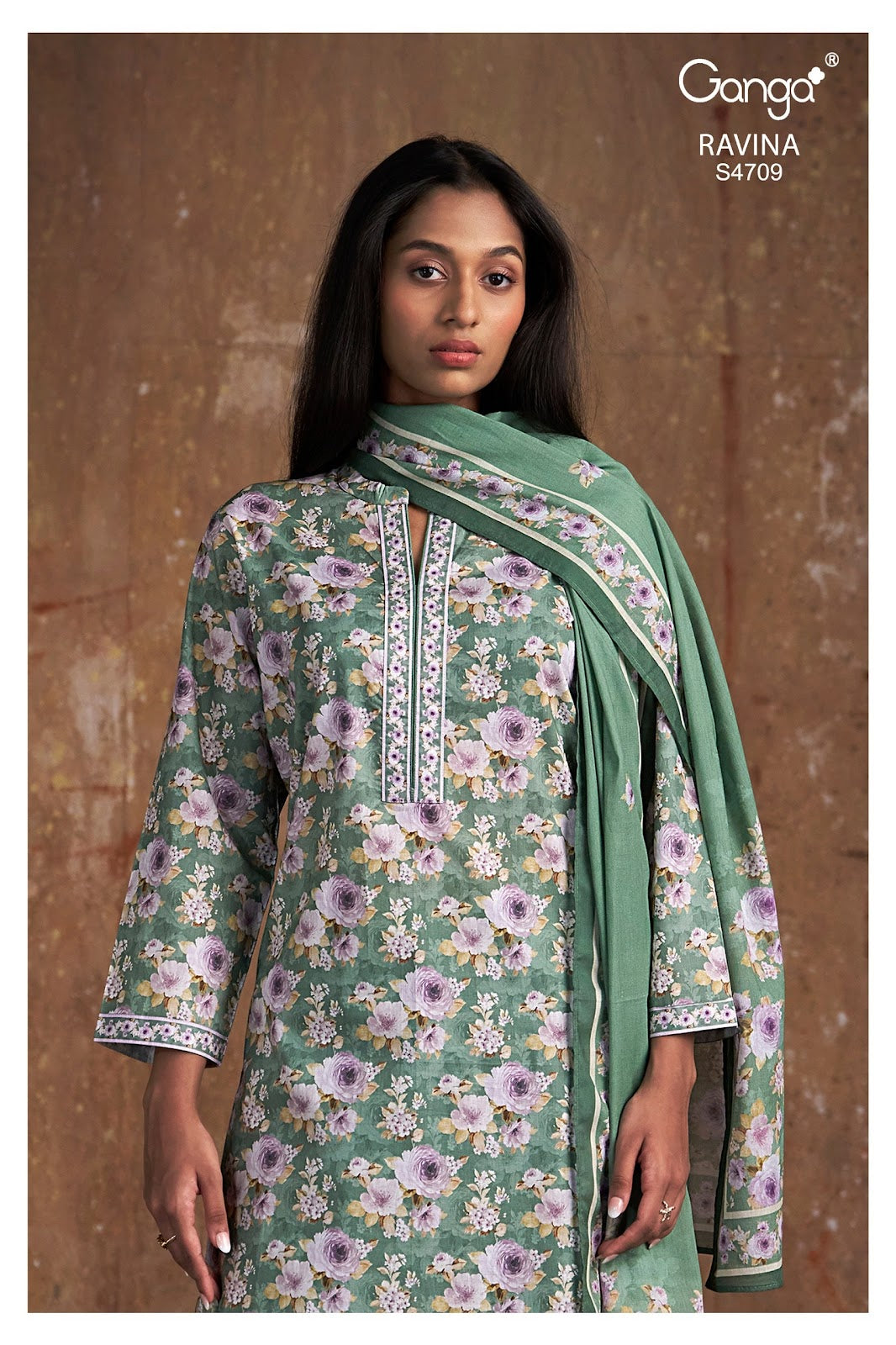 Ravina 4709 Ganga Cotton Pant Style Suits Supplier Ahmedabad