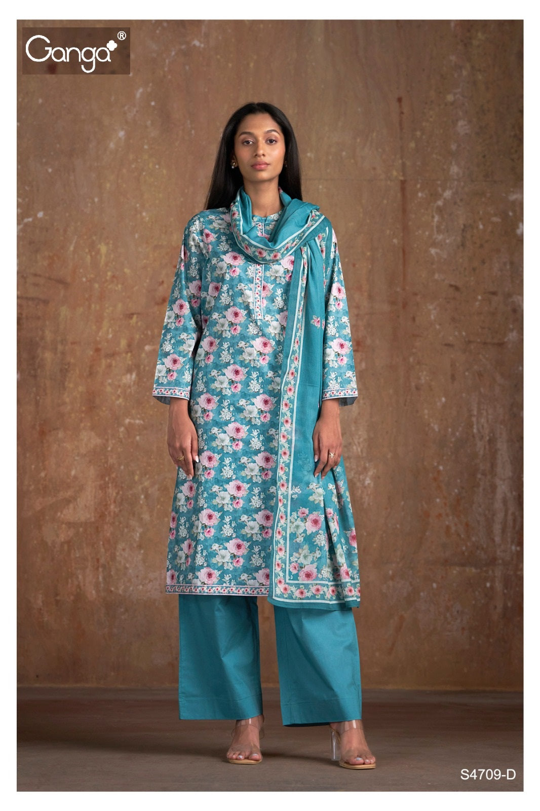 Ravina 4709 Ganga Cotton Pant Style Suits Supplier Ahmedabad