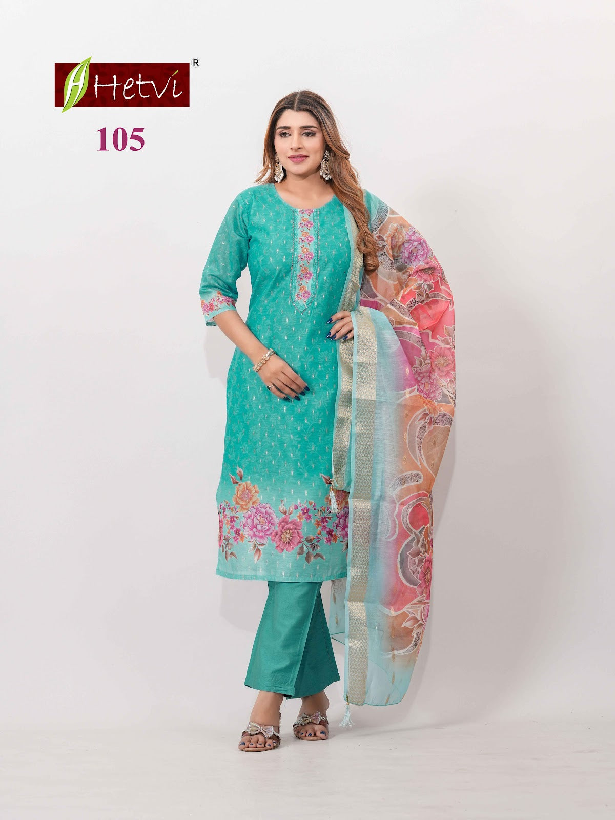 Ravina Hetvi Silk Readymade Pant Style Suits Supplier Gujarat